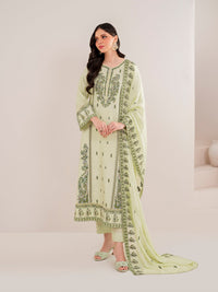 GARNET-3PC DHANAK EMBROIDERED SHIRT WITH DHANAK EMBROIDERED SHAWL AND TROUSER-BIC-4167