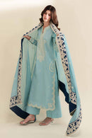 ZAIB-3PC LAWN EMBROIDERED SHIRT WITH CHIFFON EMB DUPATTA AND TROUSER-BIC-4916