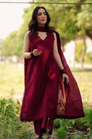 ZAIB-3PC LAWN HEAVY EMBROIDERED SHIRT WITH KHADDI NET EMB DUPATTA AND EMB TROUSER-BIC-4890