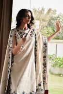 BATIK-3PC KARANDI EMBROIDERED SHIRT WITH KARANDI EMBROIDERED SHAWL AND TROUSER-BIC-4333