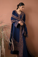 BATIK-3PC DHANAK EMBROIDERED SHIRT WITH DHANAK EMBROIDERED SHAWL AND TROUSER-BIC-4358