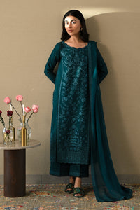 ZAIB-3PC LAWN EMBROIDERED SHIRT WITH CHIFFON EMB DUPATTA AND TROUSER-BIC-4512