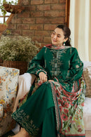 ZARA SHAHJAHAN-3PC LAWN EMBROIDERED SHIRT WITH MONARK PRINT DUPATTA & EMBROIDERED TROUSER-BIC-3545