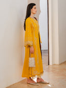 IZEL-3PC LAWN EMBROIDERED SHIRT WITH CHIFFON PRINT DUPATTA AND EMB TROUSER-BIC-4821