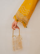 IZEL-3PC LAWN EMBROIDERED SHIRT WITH CHIFFON PRINT DUPATTA AND EMB TROUSER-BIC-4821