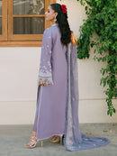 MAHNUR-3PC LAWN EMBROIDERED SHIRT WITH KHADDI NET EMBROIDERED DUPATTA AND TROUSER-BIC-4699