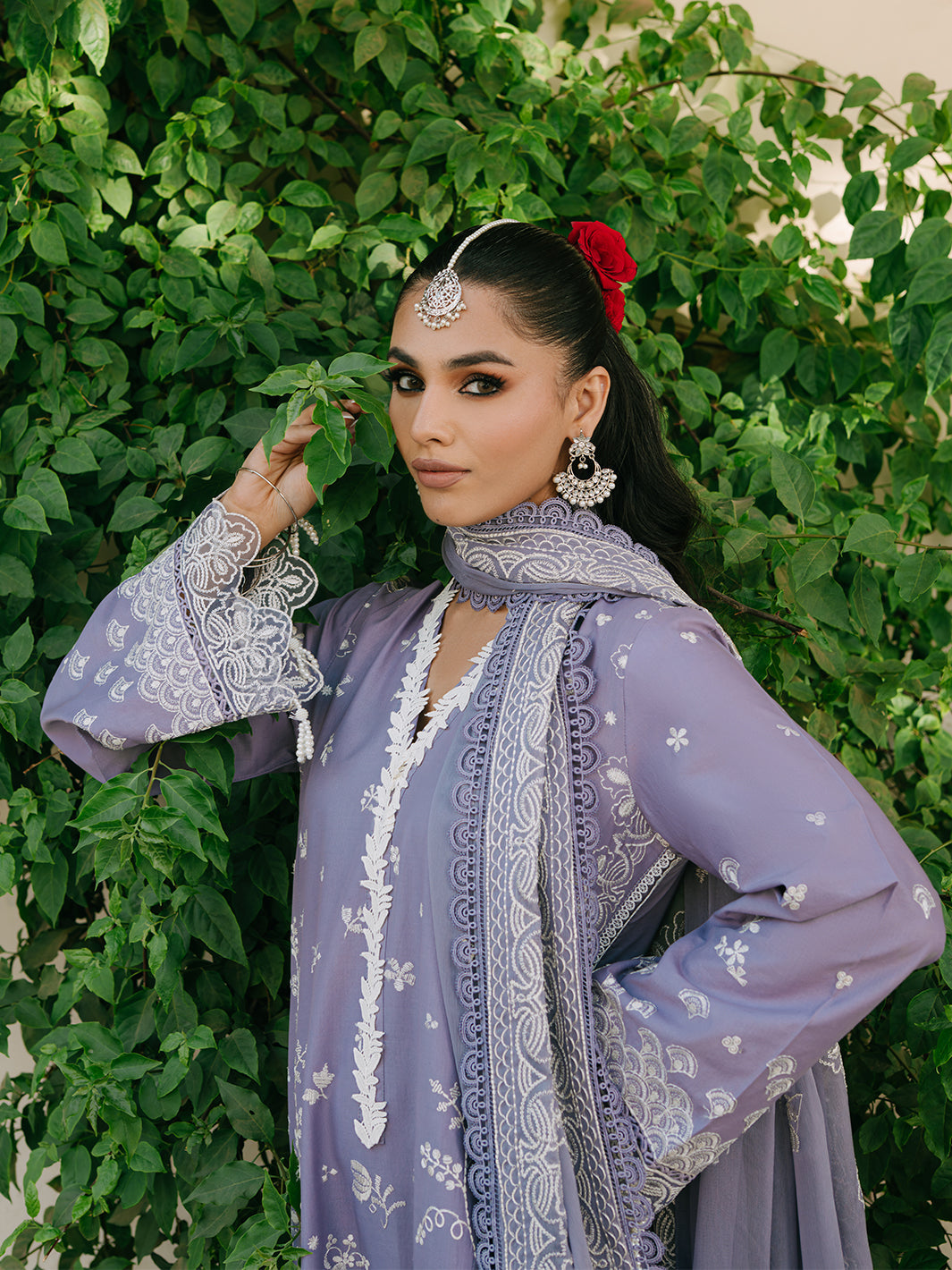 MAHNUR-3PC LAWN EMBROIDERED SHIRT WITH KHADDI NET EMBROIDERED DUPATTA AND TROUSER-BIC-4699