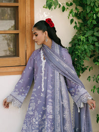 MAHNUR-3PC LAWN EMBROIDERED SHIRT WITH KHADDI NET EMBROIDERED DUPATTA AND TROUSER-BIC-4699
