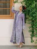 MAHNUR-3PC LAWN EMBROIDERED SHIRT WITH KHADDI NET EMBROIDERED DUPATTA AND TROUSER-BIC-4699