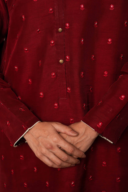 ZARASHAHJAHAN-3PC DHANAK EMBROIDERED SHIRT WITH COUTRAI WOOL PRINTED SHAWL AND DHANAK TROUSER-BIC-1249