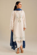 ZAHRA SHAH JAHAN 3PC DHANAK EMBROIDERED SHIRT WITH BAMBER CHIFFON EMBROIDERED DUPATTA AND TROUSER-BIC-4054