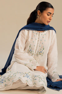 ZAHRA SHAH JAHAN 3PC DHANAK EMBROIDERED SHIRT WITH BAMBER CHIFFON EMBROIDERED DUPATTA AND TROUSER-BIC-4054