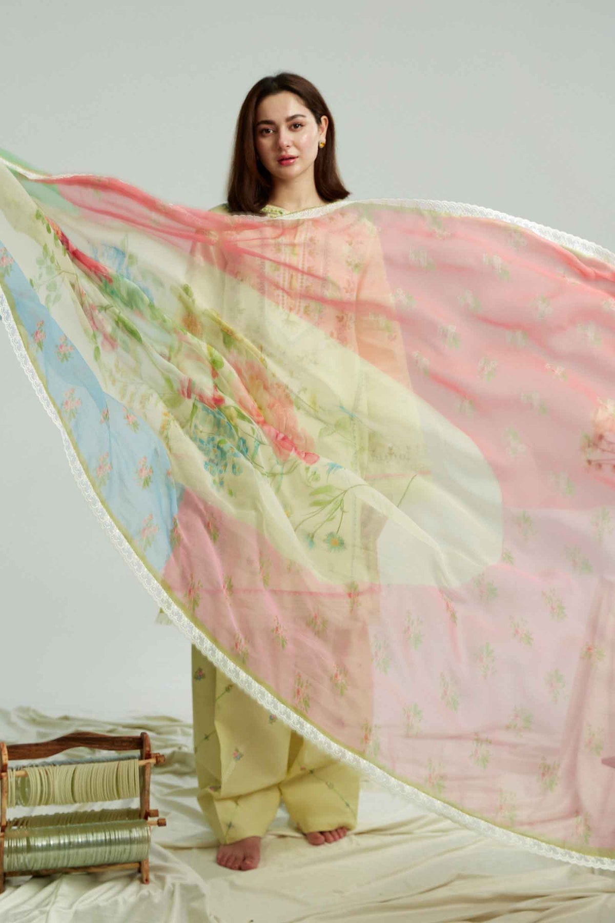 ZARASHAHJAHAN-3PC LAWN EMBROIDERED SHIRT WITH MONARK PRINT DUPATTA & EMB TROUSER-BIC-3519