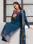 IZEL-3PC LAWN EMBROIDERED SHIRT WITH CHIFFON PRINTED DUPATTA AND TROUSER-BIC-4846