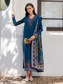 IZEL-3PC LAWN EMBROIDERED SHIRT WITH CHIFFON PRINTED DUPATTA AND TROUSER-BIC-4846