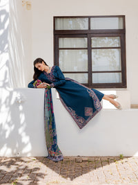 IZEL-3PC LAWN EMBROIDERED SHIRT WITH CHIFFON PRINTED DUPATTA AND TROUSER-BIC-4846