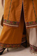 ZARA SHAH JAHAN-3PC DHANAK EMBROIDERED SHIRT WITH DHANAK EMBROIDERED SHAWL AND EMB TROUSER -BIC-4009