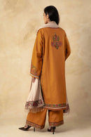 ZARA SHAH JAHAN-3PC DHANAK EMBROIDERED SHIRT WITH DHANAK EMBROIDERED SHAWL AND EMB TROUSER -BIC-4009