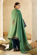 ZARA SHAH JAHAN- 3PC DHANAK EMBROIDERED SHIRT WITH DHANAK EMBROIDERED SHAWL AND EMB TROUSER-BIC-4211
