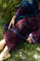 ZARA SHAH JAHAN-3PC DHANAK EMBROIDERED SHIRT WITH COURTRAI WOOL PRINTED SHAWL AND TROUSER-BIC-4045