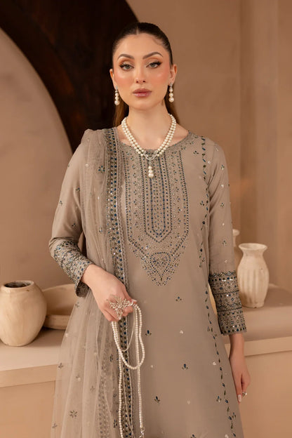 BATIK-3PC LAWN EMBROIDERED SHIRT WITH  ORGANZA EMBROIDERED DUPATTA AND EMBROIDERED  TROUSER-BIC-3692