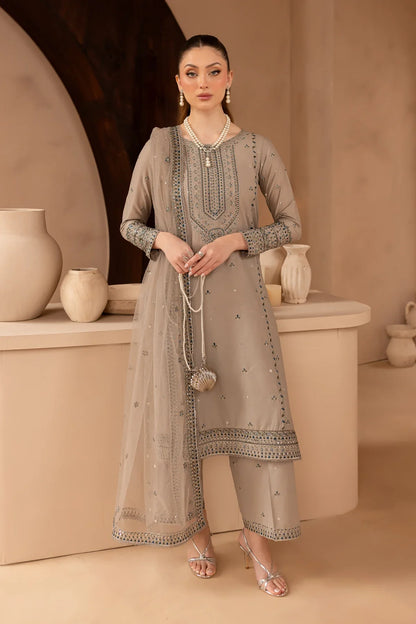 BATIK-3PC LAWN EMBROIDERED SHIRT WITH  ORGANZA EMBROIDERED DUPATTA AND EMBROIDERED  TROUSER-BIC-3692