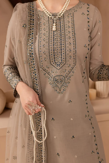 BATIK-3PC LAWN EMBROIDERED SHIRT WITH  ORGANZA EMBROIDERED DUPATTA AND EMBROIDERED  TROUSER-BIC-3692