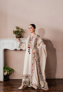 ZAIB-3PC KARANDI EMBROIDERED SHIRT WITH KARANDI EMB SHAWL AND EMB TROUSER-BIC-5213