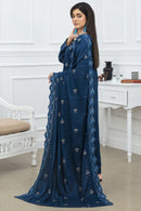 BRANDSINN-3PC DHANAK EMBROIDRED SHIRT WITH DHANAK EMBROIDRED SHAWL AND TROUSER-BIC-4234