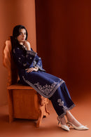 BATIK-2PIECE DHANAK EMBROIDERED SHIRT WITH DHANAK EMB SLEEVES-BIC-15013