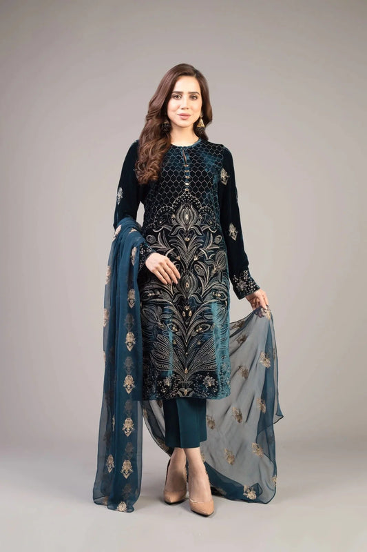 BAREEZE - 3PC LAWN EMBROIDERED WITH CHIFFON EMBROIDERED DUPATTA - BIC-2648