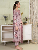 BAROUQE-3PC KARANDI PRINTED SHIRT WITH KARANDI PRINTED DUPATTA AND TROUSER-BIC-2581