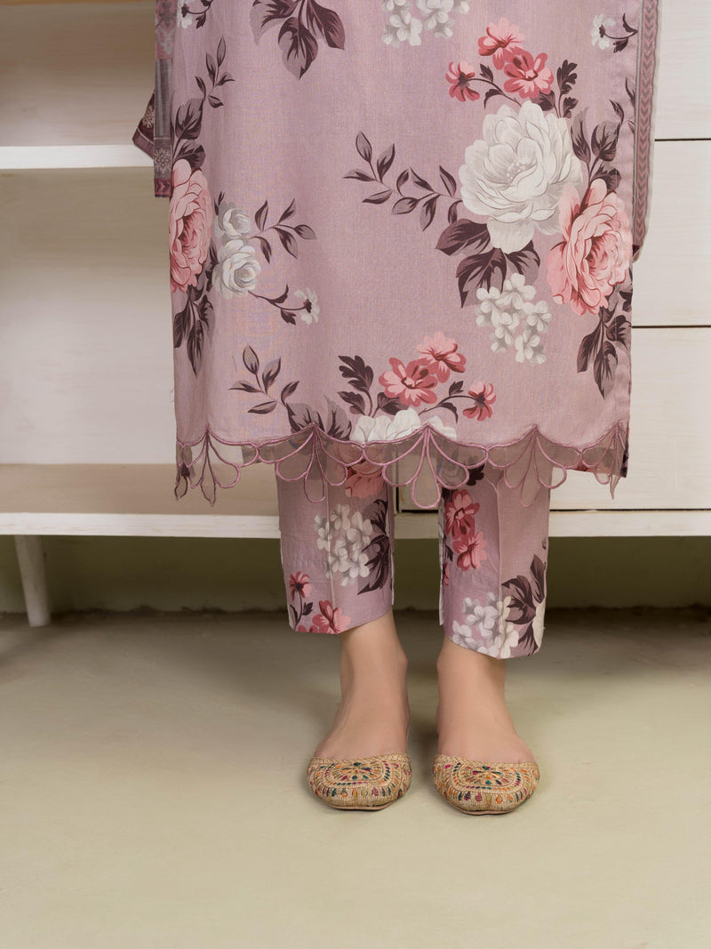 BAROUQE-3PC KARANDI PRINTED SHIRT WITH KARANDI PRINTED DUPATTA AND TROUSER-BIC-2581