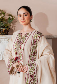 ZAIB-3PC KARANDI EMBROIDERED SHIRT WITH KARANDI EMB SHAWL AND EMB TROUSER-BIC-5213