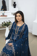 BRANDSINN-3PC DHANAK EMBROIDRED SHIRT WITH DHANAK EMBROIDRED SHAWL AND TROUSER-BIC-4234