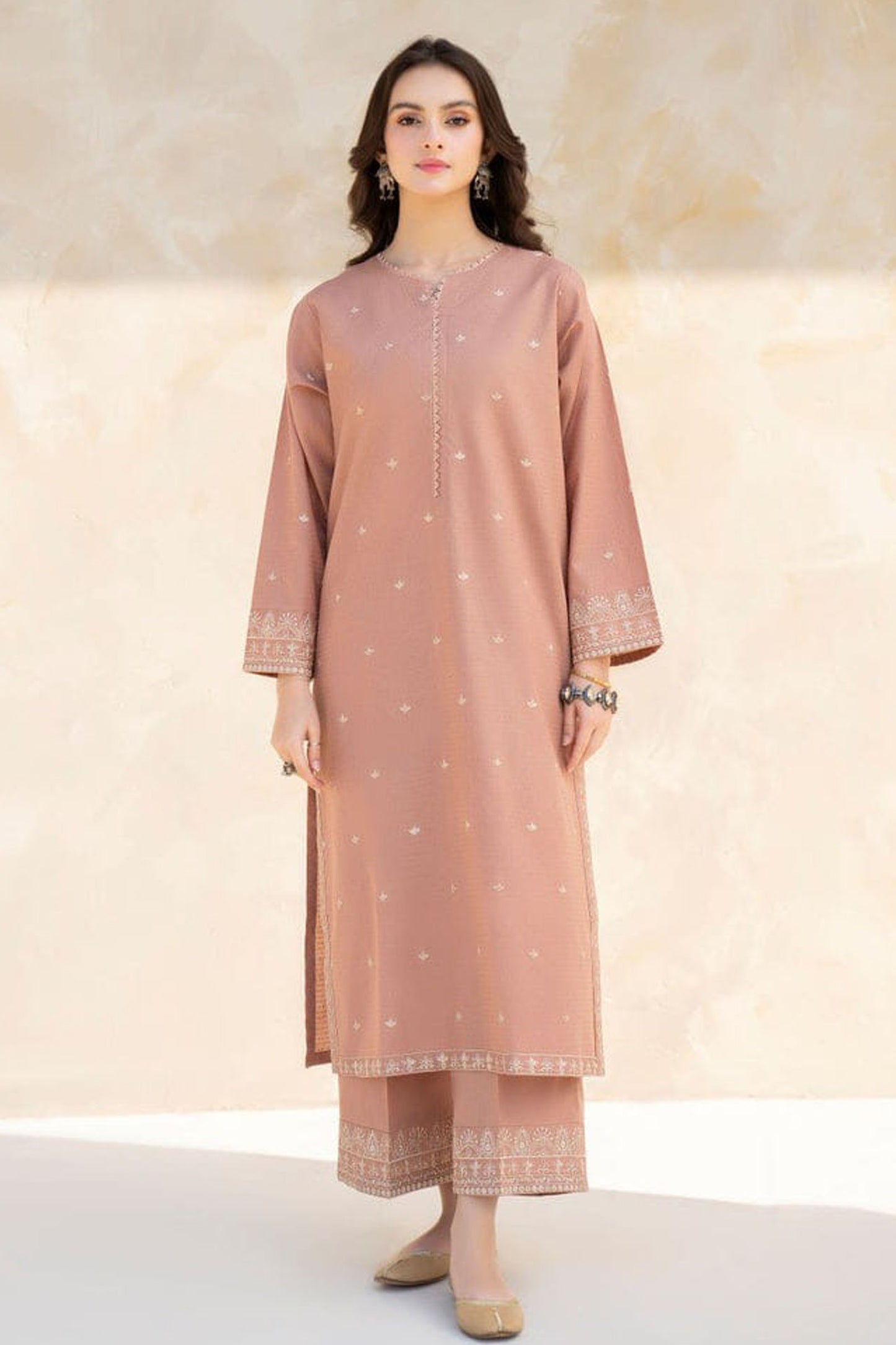 JAZMIN-2PC LAWN EMBROIDRED SHIRT WITH LAWN EMBROIDRED TROUSER-BIC-3451