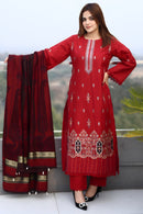 BRANDSINN-3PC KHADDAR CUTWORK EMBROIDERED SHIRT WITH KASHMIRI JACQUARD WOOL SHAWL-BIC-1513