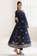 JAZMIN-3PC DHANAK SEQUENCE EMBROIDERED SHIRT WITH COUTRAI PRINTED SHAWL & DHANAK TOUSER-BIC-4182