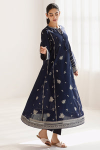JAZMIN-3PC DHANAK SEQUENCE EMBROIDERED SHIRT WITH COUTRAI PRINTED SHAWL & DHANAK TOUSER-BIC-4182