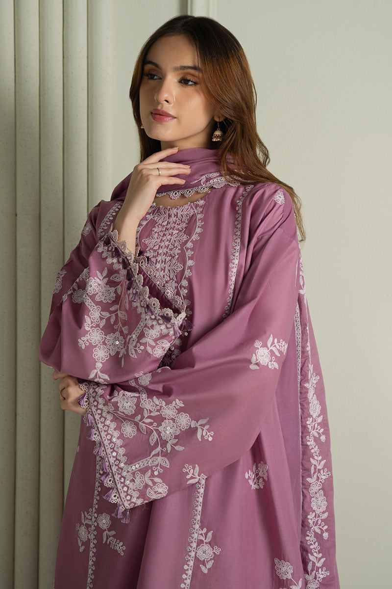 CROSS STITCH-3PC LAWN EMBROIDERED SHIRT WITH CHIFOON MBROIDRERD DUPATTA & TROUSER-BIC-4501