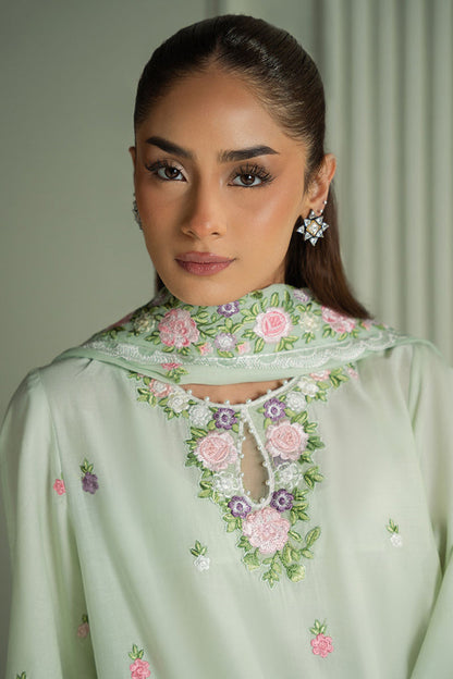 CROSS STITCH-3PC LAWN EMBROIDERED SHIRT WITH MONARK EMBROIDERED DUAPATTA AND TROUSER-BIC-3695