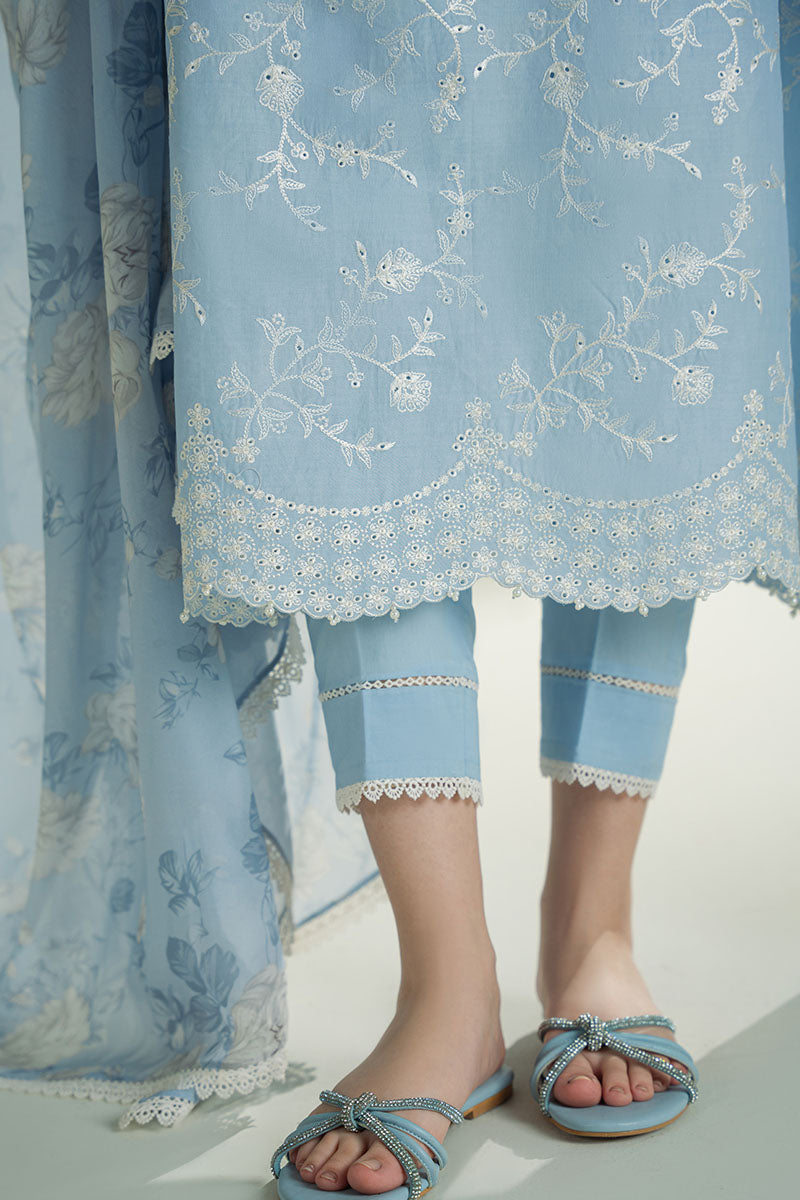 CROSS STITCH-3PC LAWN EMBROIDERED SHIRT WITH MONARK PRINTED DUPATTA AND TROUSER-BIC-3664