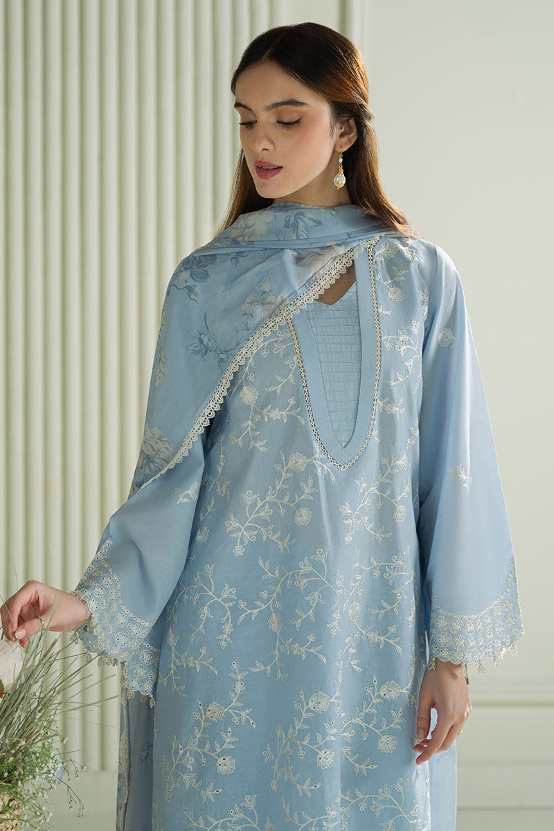 CROSS STITCH-3PC LAWN EMBROIDERED SHIRT WITH MONARK PRINTED DUPATTA AND TROUSER-BIC-3664