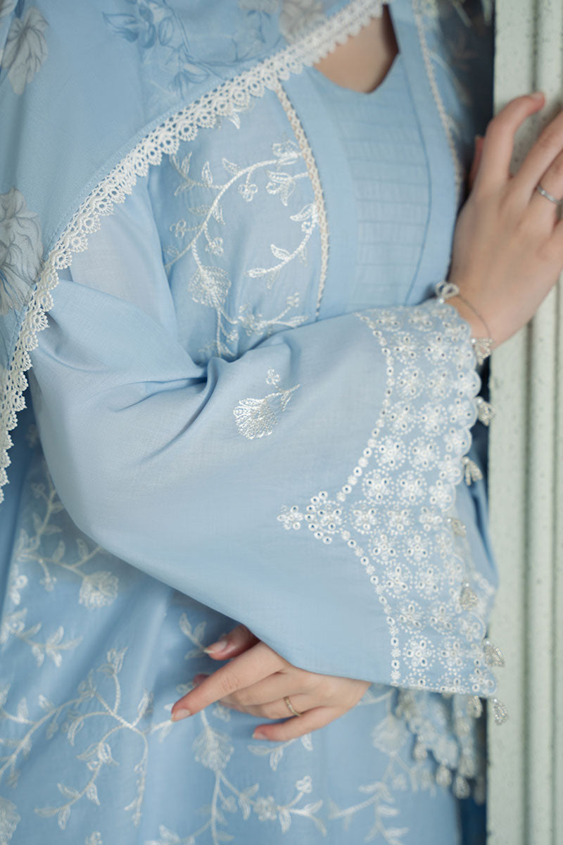 CROSS STITCH-3PC LAWN EMBROIDERED SHIRT WITH MONARK PRINTED DUPATTA AND TROUSER-BIC-3664