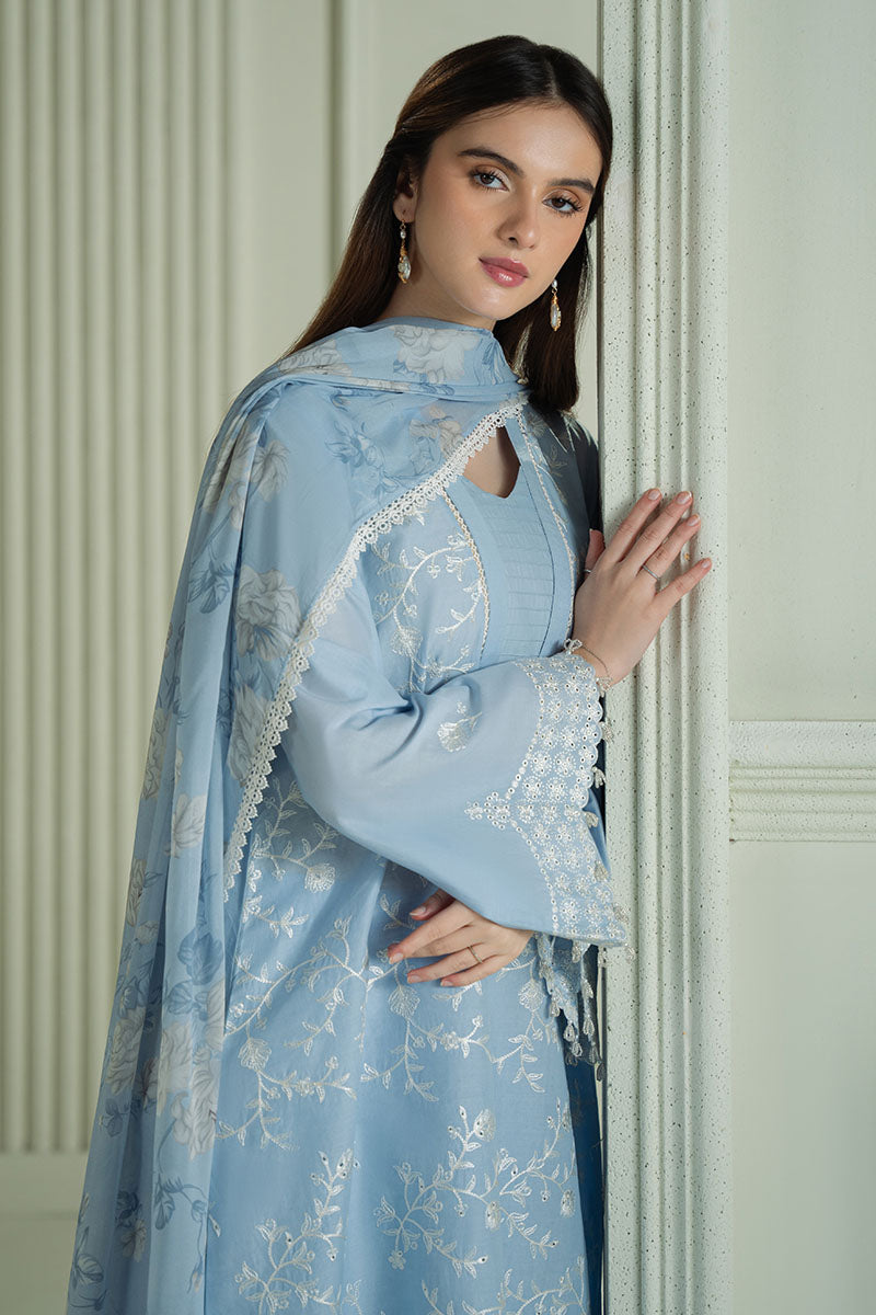 CROSS STITCH-3PC LAWN EMBROIDERED SHIRT WITH MONARK PRINTED DUPATTA AND TROUSER-BIC-3664