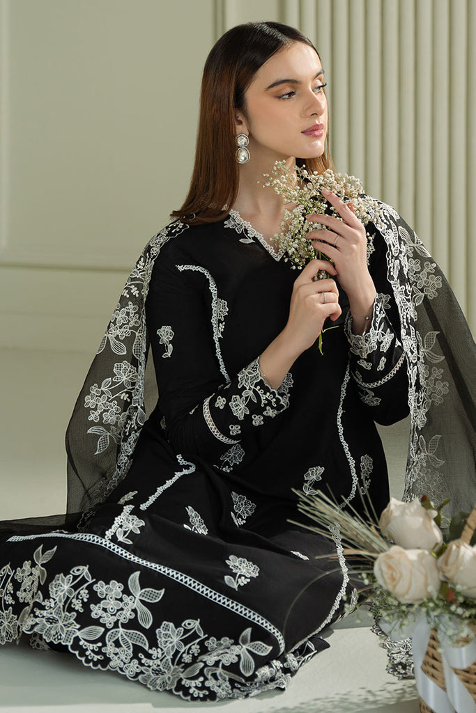 CROSS STITCH-3PC LAWN EMBROIDERED SHIRT WITH ORGANZA EMBROIDRERD DUPATTA & TROUSER-BIC-3666