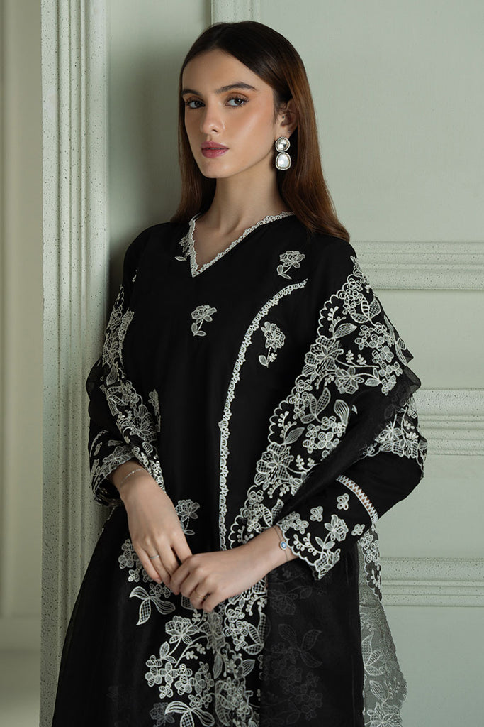 CROSS STITCH-3PC LAWN EMBROIDERED SHIRT WITH ORGANZA EMBROIDRERD DUPATTA & TROUSER-BIC-3666