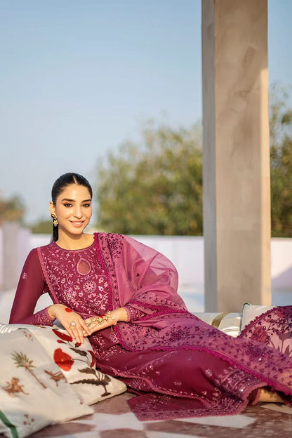 ASIM JOFA- 3PC LAWN HEAVY EMBROIDERED SHIRT WITH ORGANZA HEAVY EMBROIDERED DUPATTA-BIC-3544