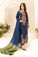 MIRANA-3PC LAWN EMBROIDERED SHIRT WITH CHIFFON TYE & DYE DUPATTA & TROUSER-BIC-3780