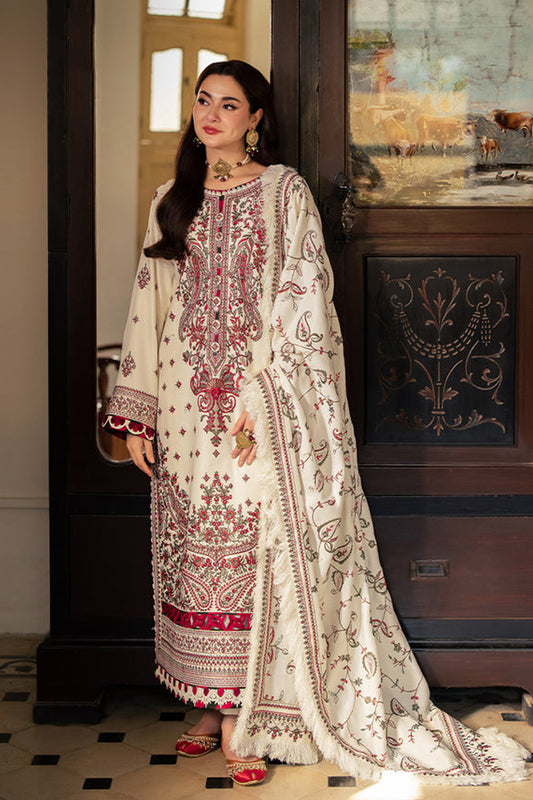 ASIM JOFA-3PC DHANAK SEQUENCE EMBROIDERED SHIRT WITH DHANAK EMBROIDERED SHAWL & DHANAK TOUSER-BIC-4060